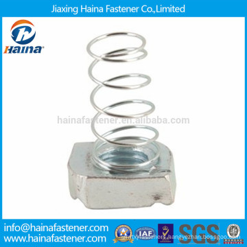 Stainless steel spring nut, channel nut with spring